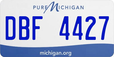MI license plate DBF4427
