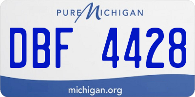 MI license plate DBF4428