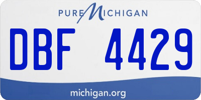 MI license plate DBF4429
