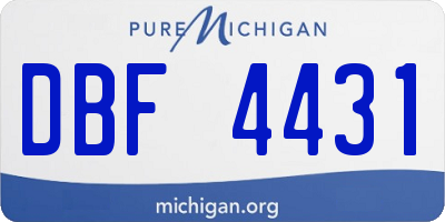 MI license plate DBF4431