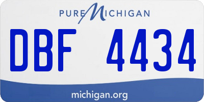 MI license plate DBF4434