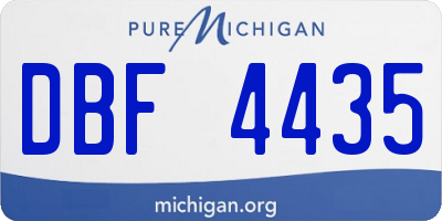 MI license plate DBF4435