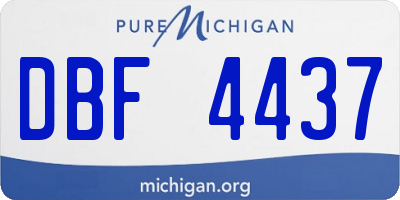 MI license plate DBF4437