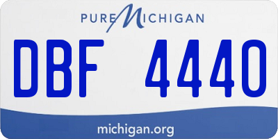 MI license plate DBF4440