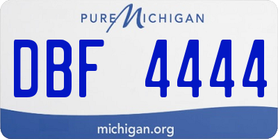 MI license plate DBF4444