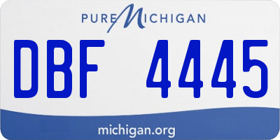 MI license plate DBF4445