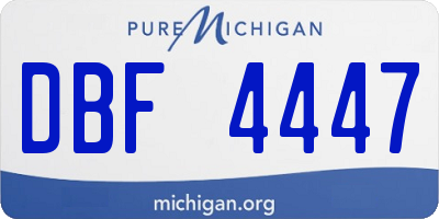 MI license plate DBF4447