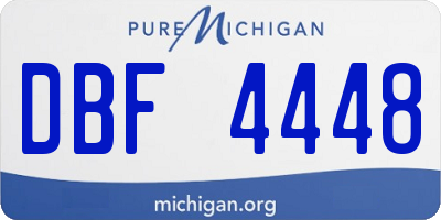 MI license plate DBF4448