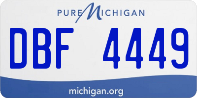 MI license plate DBF4449