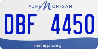 MI license plate DBF4450