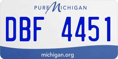MI license plate DBF4451