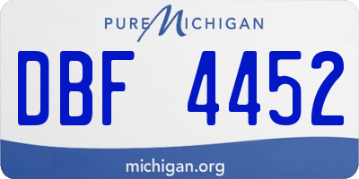 MI license plate DBF4452