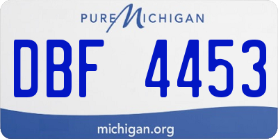 MI license plate DBF4453