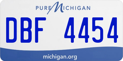 MI license plate DBF4454