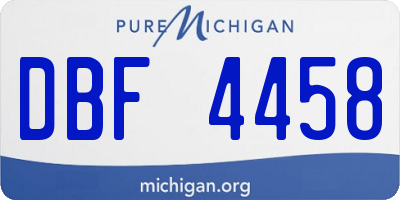 MI license plate DBF4458