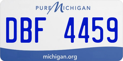 MI license plate DBF4459