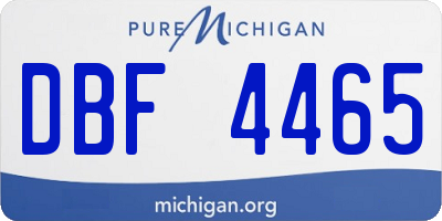 MI license plate DBF4465