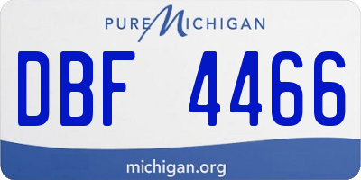 MI license plate DBF4466