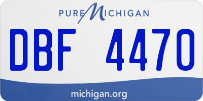 MI license plate DBF4470