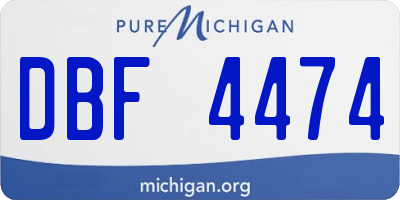 MI license plate DBF4474