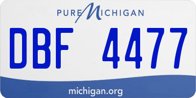 MI license plate DBF4477