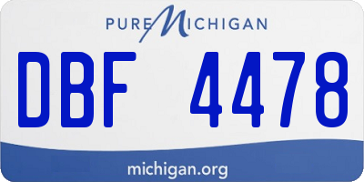 MI license plate DBF4478