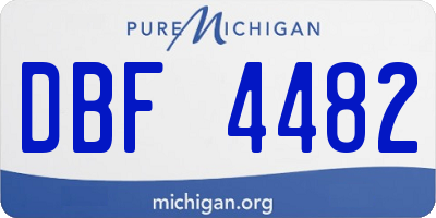 MI license plate DBF4482