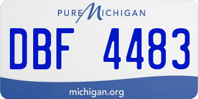 MI license plate DBF4483