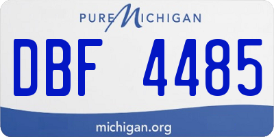 MI license plate DBF4485