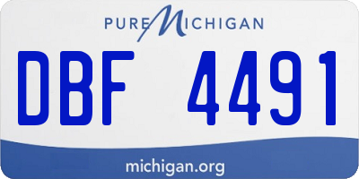 MI license plate DBF4491
