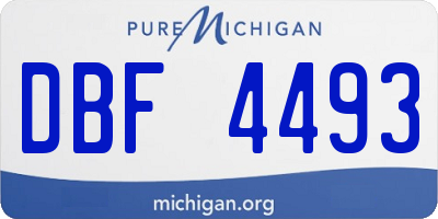 MI license plate DBF4493