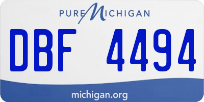 MI license plate DBF4494