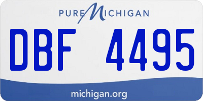 MI license plate DBF4495