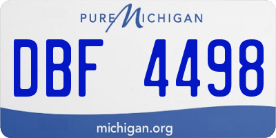 MI license plate DBF4498