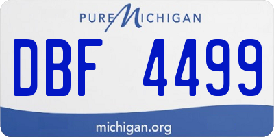 MI license plate DBF4499