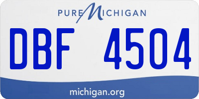 MI license plate DBF4504