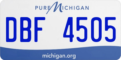 MI license plate DBF4505