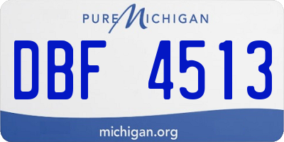 MI license plate DBF4513