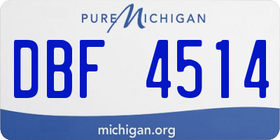 MI license plate DBF4514