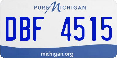 MI license plate DBF4515