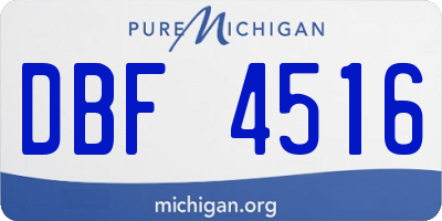MI license plate DBF4516