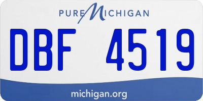 MI license plate DBF4519