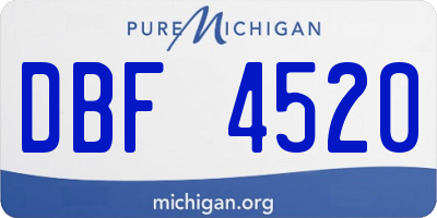 MI license plate DBF4520