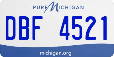 MI license plate DBF4521