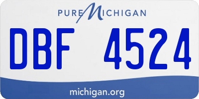 MI license plate DBF4524