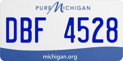 MI license plate DBF4528
