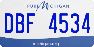 MI license plate DBF4534