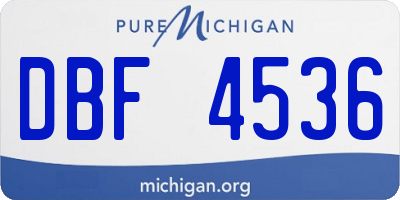 MI license plate DBF4536