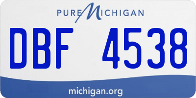 MI license plate DBF4538