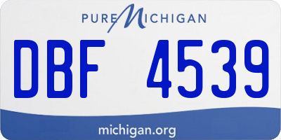 MI license plate DBF4539